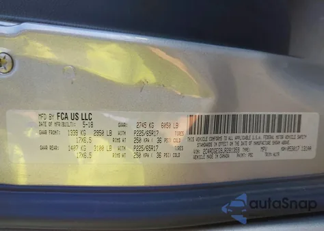 2018 Dodge Grand Caravan Gt из США, поврежденный, VIN 2C4RDGEG9JR281359